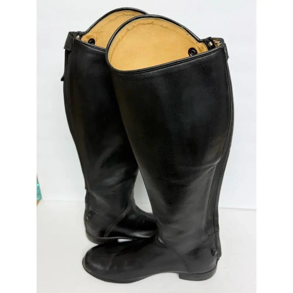 Der Dau Equestrian Riding Field Boots Womans Sz 8.5 Custom Made Leather $2000